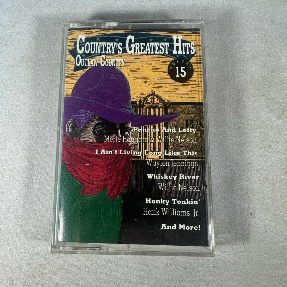 Countrys Greatest Hits Volume 15 Cassette Outlaw Country Willie Nelson 1992
